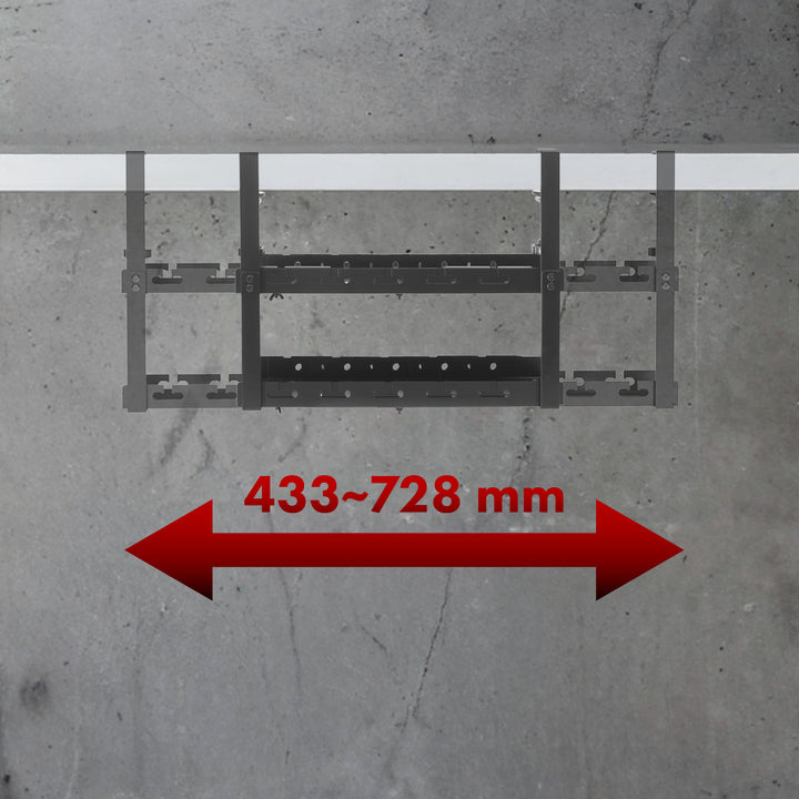 Maclean kabelhanterare under skrivbord, max. belastning 5 kg, max. 728 mm, 2 nivåer, svart, MC-102 B