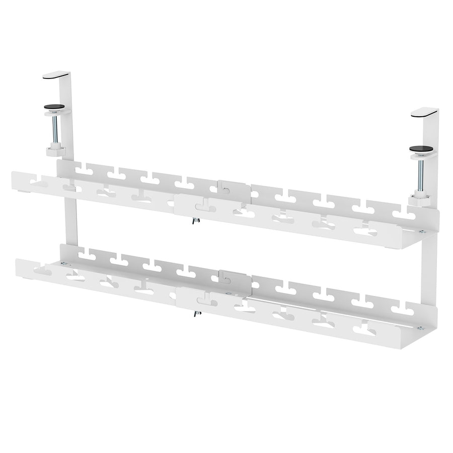 Maclean kabelhanterare under skrivbord, max. belastning 5 kg, max. 728 mm, 2 nivåer, vit, MC-102 W