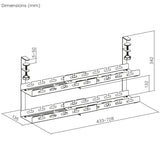 Maclean kabelhanterare under skrivbord, max. belastning 5 kg, max. 728 mm, 2 nivåer, vit, MC-102 W