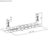 Maclean kabelhanterare under skrivbord, max. belastning 5 kg, max. 728 mm, svart, MC-103 B