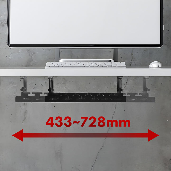 Maclean kabelhanterare under skrivbord, max. belastning 5 kg, max. 728 mm, svart, MC-103 B