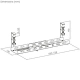 Maclean kabelhanterare under skrivbord, max. belastning 5 kg, max. 728 mm, vit, MC-103 W