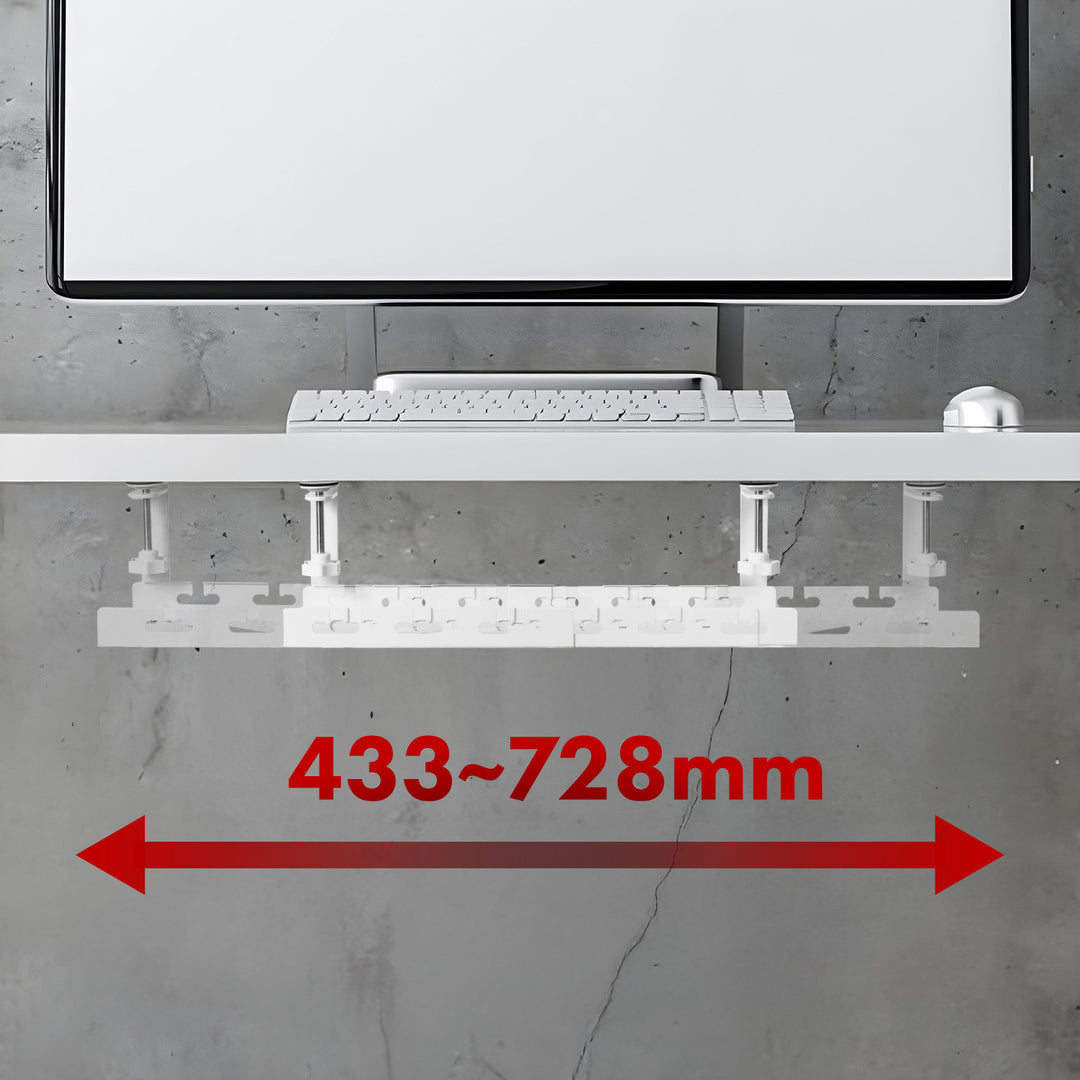 Maclean kabelhanterare under skrivbord, max. belastning 5 kg, max. 728 mm, vit, MC-103 W