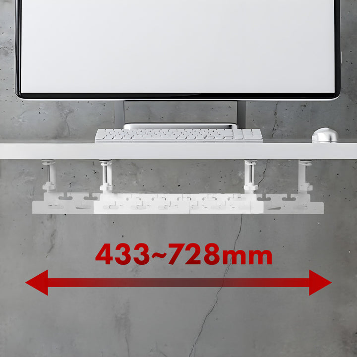 Maclean kabelhanterare under skrivbord, max. belastning 5 kg, max. 728 mm, vit, MC-103 W