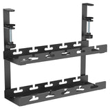 Maclean kabelhanterare under skrivbord, maxbelastning 5 kg, 2 nivåer, svart, MC-104 B