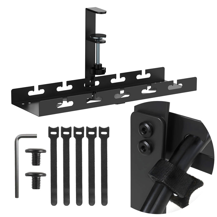Maclean kabelhanterare under skrivbord, maxbelastning 5 kg, svart, MC-105 B