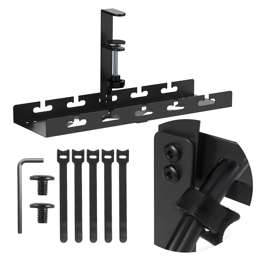 Maclean kabelhanterare under skrivbord, maxbelastning 5 kg, svart, MC-105 B