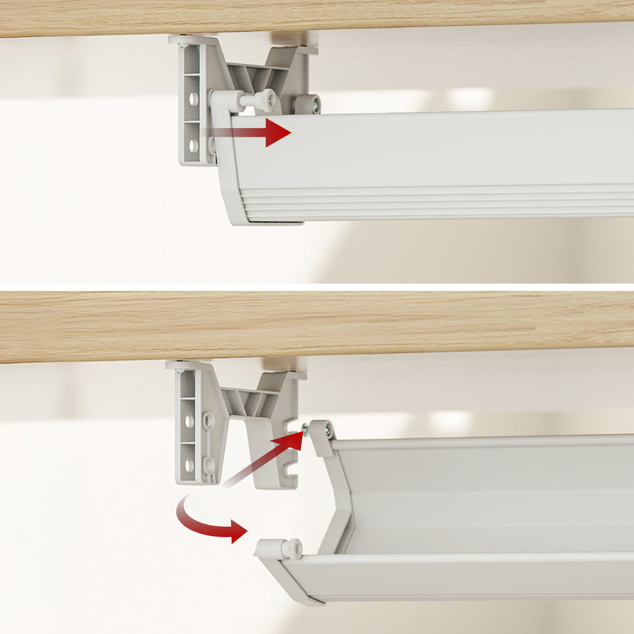 Maclean kabel-/förlängningshanterare under skrivbord, maxbelastning 5 kg, vit, MC-106 W