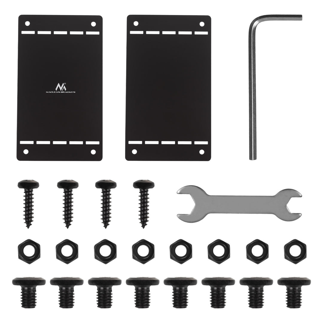 Maclean kompakt kabelhanterare under skrivbord, max. belastning 5 kg, svart, MC-107 B
