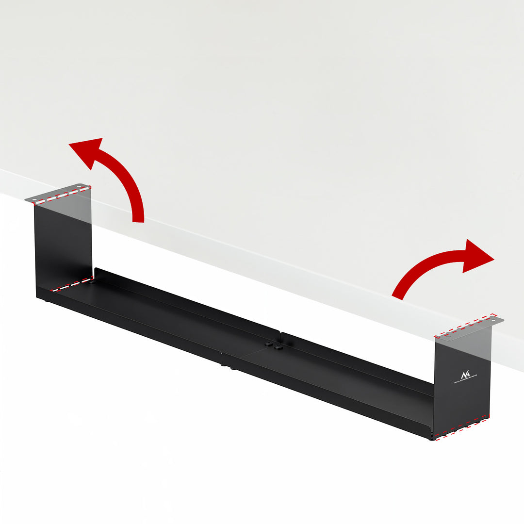 Maclean kompakt kabelhanterare under skrivbord, max. belastning 5 kg, svart, MC-107 B