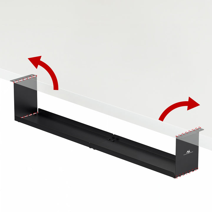 Maclean kompakt kabelhanterare under skrivbord, max. belastning 5 kg, svart, MC-107 B