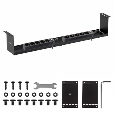 Maclean kompakt kabelhanterare under skrivbord, max. belastning 5 kg, svart, MC-107 B