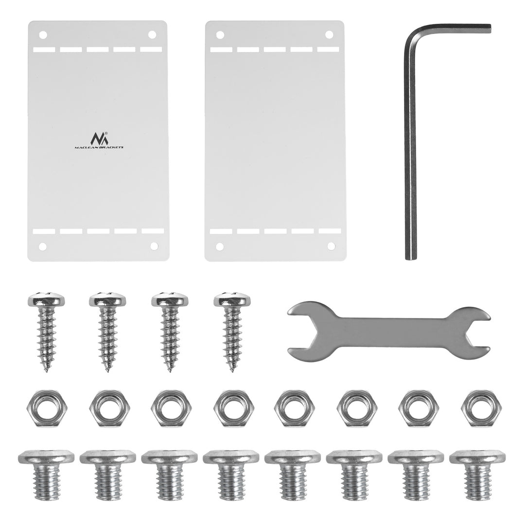 Maclean kompakt kabelhanterare under skrivbord, max. belastning 5 kg, vit, MC-107 W