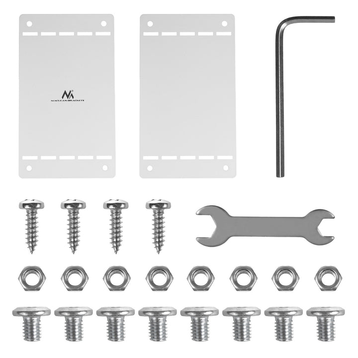 Maclean kompakt kabelhanterare under skrivbord, max. belastning 5 kg, vit, MC-107 W