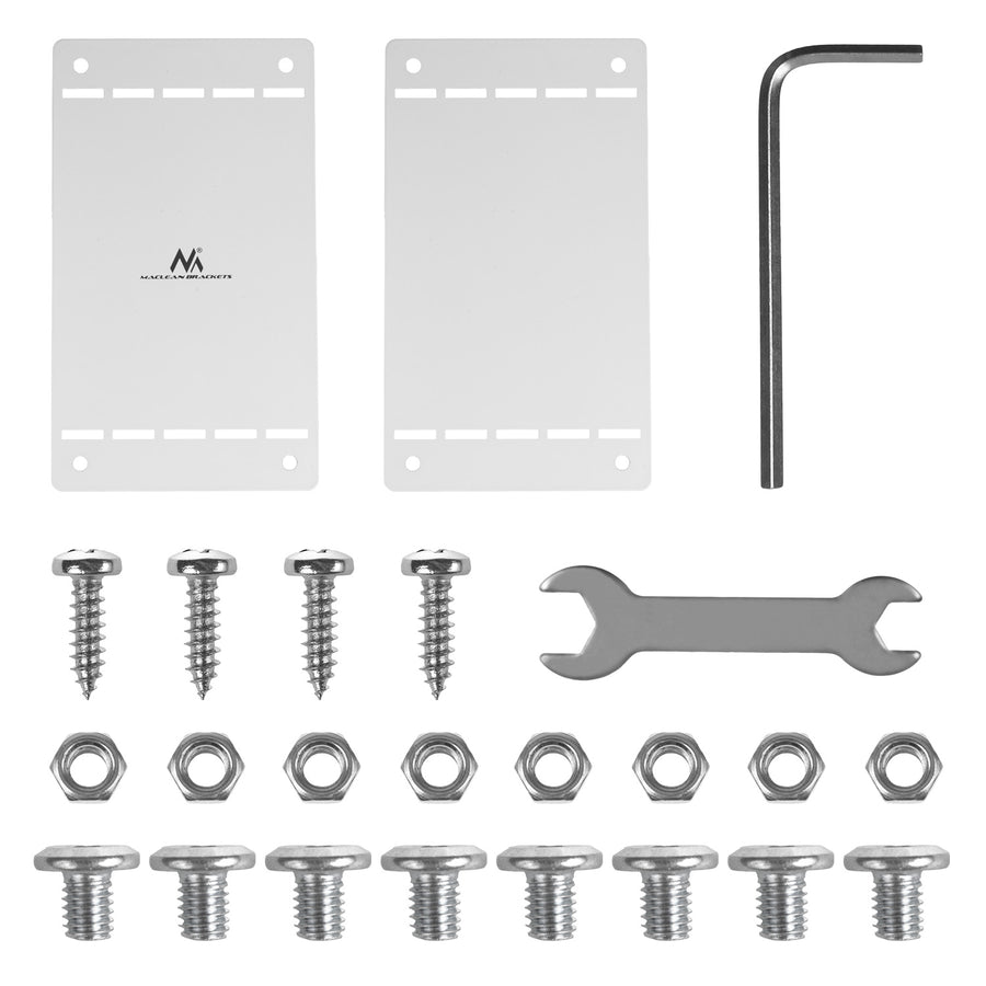 Maclean kompakt kabelhanterare under skrivbord, max. belastning 5 kg, vit, MC-107 W