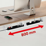 Maclean kompakt kabelhanterare under skrivbord, max. belastning 5 kg, vit, MC-107 W