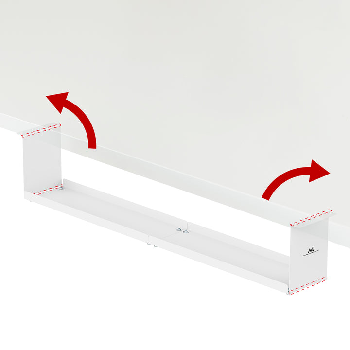 Maclean kompakt kabelhanterare under skrivbord, max. belastning 5 kg, vit, MC-107 W