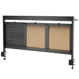 Skrivbordsavdelare/organisatör Ergo Office, max. belastning 10kg, vit och korktavla, bredd 1250mm, svart,ER-300 B