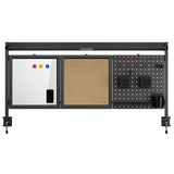Skrivbordsavdelare/organisatör Ergo Office, max. belastning 10kg, vit och korktavla, bredd 1250mm, svart,ER-300 B