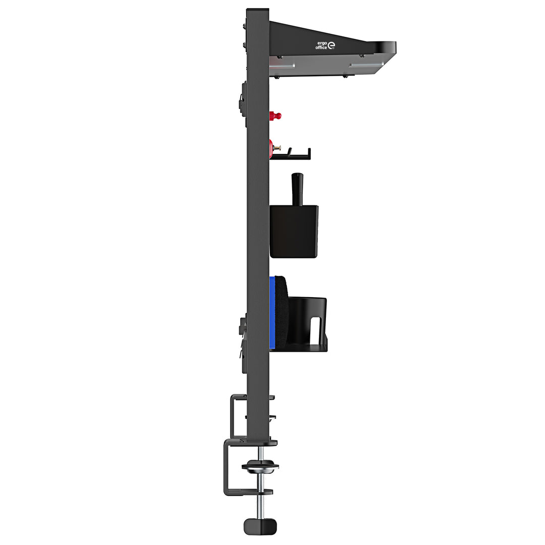 Skrivbordsavdelare/organisatör Ergo Office, max. belastning 10kg, vit och korktavla, bredd 1250mm, svart,ER-300 B