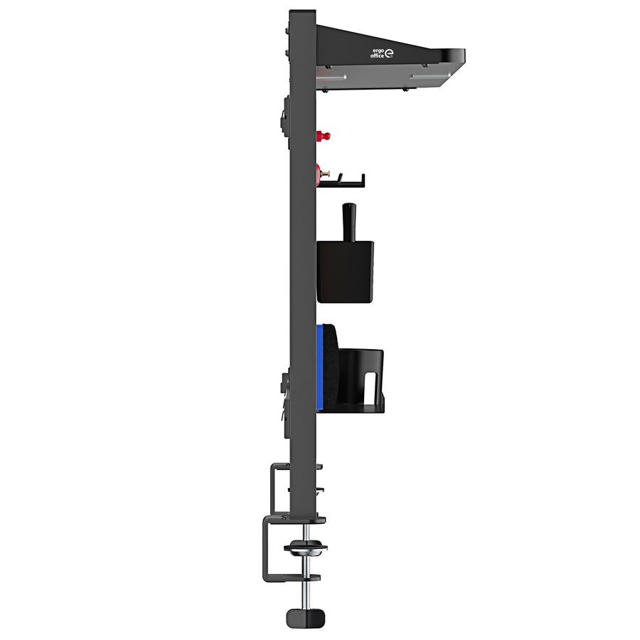 Skrivbordsavdelare/organisatör Ergo Office, max. belastning 10kg, vit och korktavla, bredd 1250mm, svart,ER-300 B