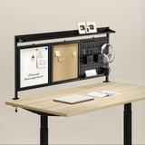 Skrivbordsavdelare/organisatör Ergo Office, max. belastning 10kg, vit och korktavla, bredd 1250mm, svart,ER-300 B