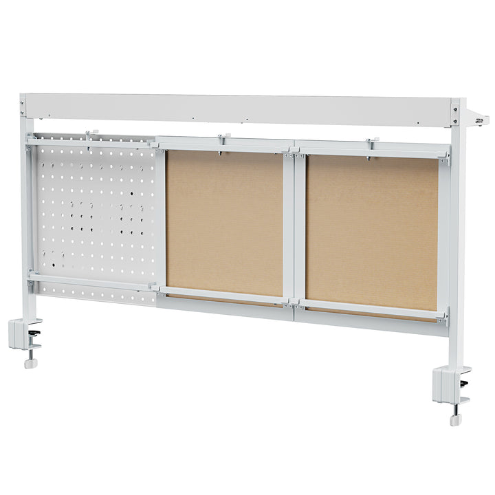 Skrivbordsavdelare/organisatör Ergo Office, maxbelastning 10 kg, vit och korkskiva, bredd 1250 mm, vit, ER-300 W