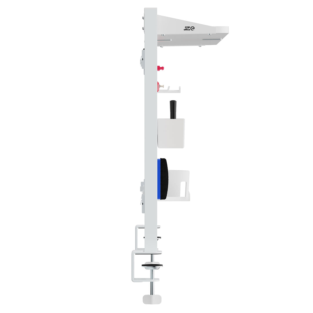 Skrivbordsavdelare/organisatör Ergo Office, maxbelastning 10 kg, vit och korkskiva, bredd 1250 mm, vit, ER-300 W