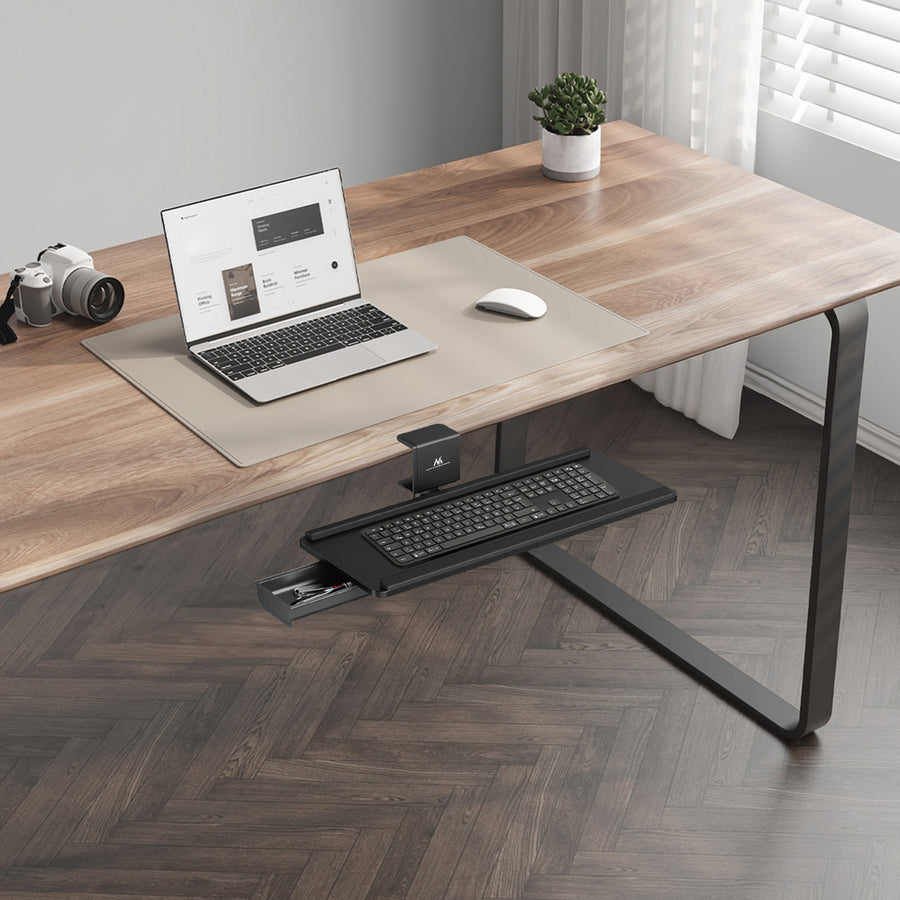 Maclean undesk tangentbordshållare, max. belastning 5 kg, horisontellt och vertikalt justerbar, svart, MC-108 B