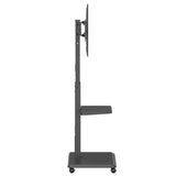 TV-stativ / vagn Ergo-Office, max. belastning 50kg / 5kg hylla, max. VESA 600x400, inbyggt grenuttag, svart, ER-304 B