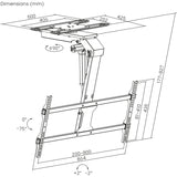 Elektriskt fäste för Maclean TV, tak, Tuya-stöd, max. VESA 800x400, justerbar +90°~-90°, för TV 43-86", max. 45kg, MC-109 T