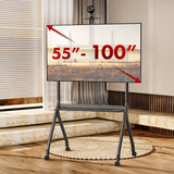 Maclean TV-stativ / vagn, kamerahylla, på hjul, 55-100", maxlast 120kg/10kg hylla, max. VESA 900x600, svart, MC-114 B