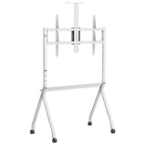 Maclean TV-stativ / vagn, kamerahylla, på hjul, 55-100", maxlast 120kg/10kg hylla, max. VESA 900x600, vit, MC-114 W