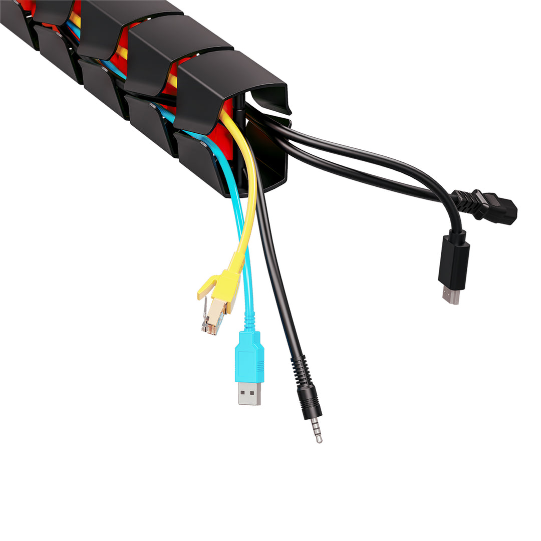 Nano RS kabelhanterare / kabelgaller för skrivbord, 1345 mm, svart och röd, RS125