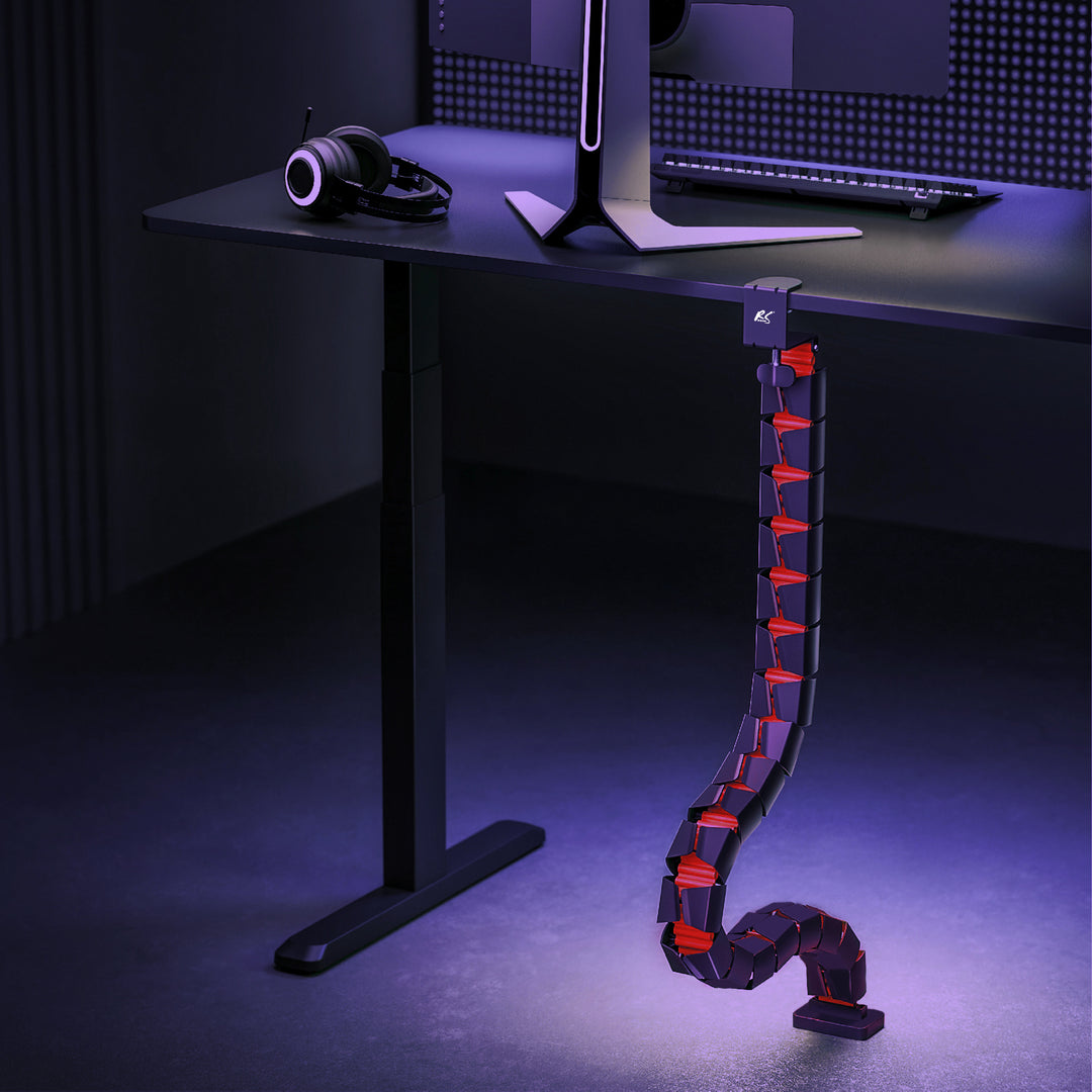 Nano RS kabelhanterare / kabelgaller för skrivbord, 1345 mm, svart och röd, RS125