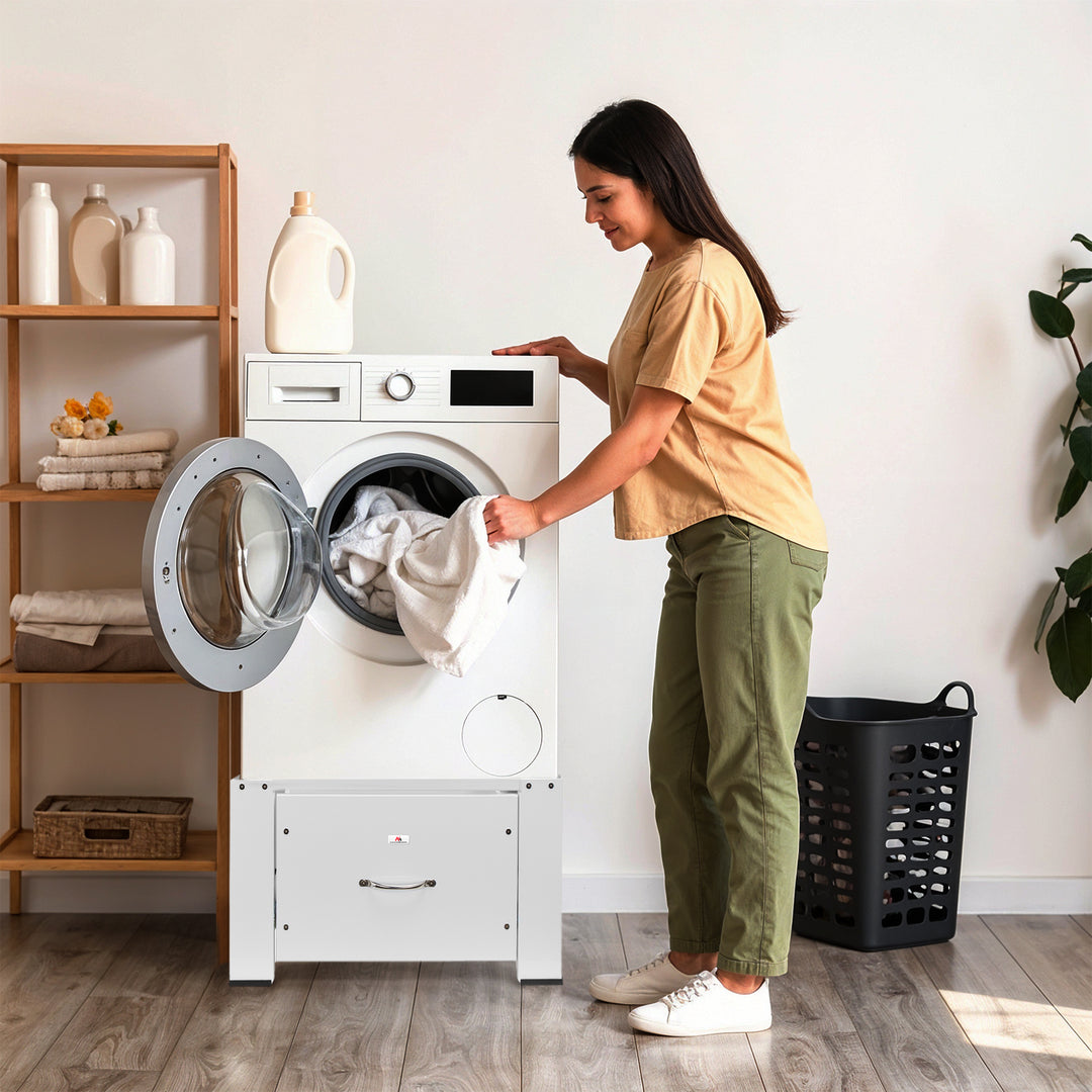 Underrede för tvättmaskin/torktumlare med låda Maclean, max. belastning 150 kg, vit, MC-117 W