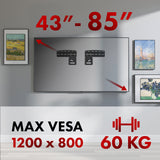 Maclean TV-fäste, kompatibel med Samsung QLED TV, 43"-85", max. 60kg, MC-806 N