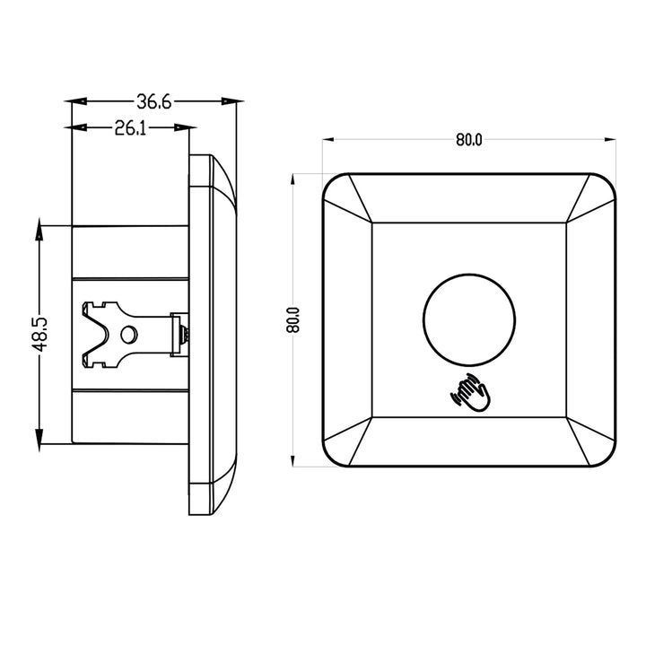 Maclean kortdistans PIR-sensor, räckvidd 5-6cm, infälld dosa, max. belastning 1200W, MCE313 B, 4 st