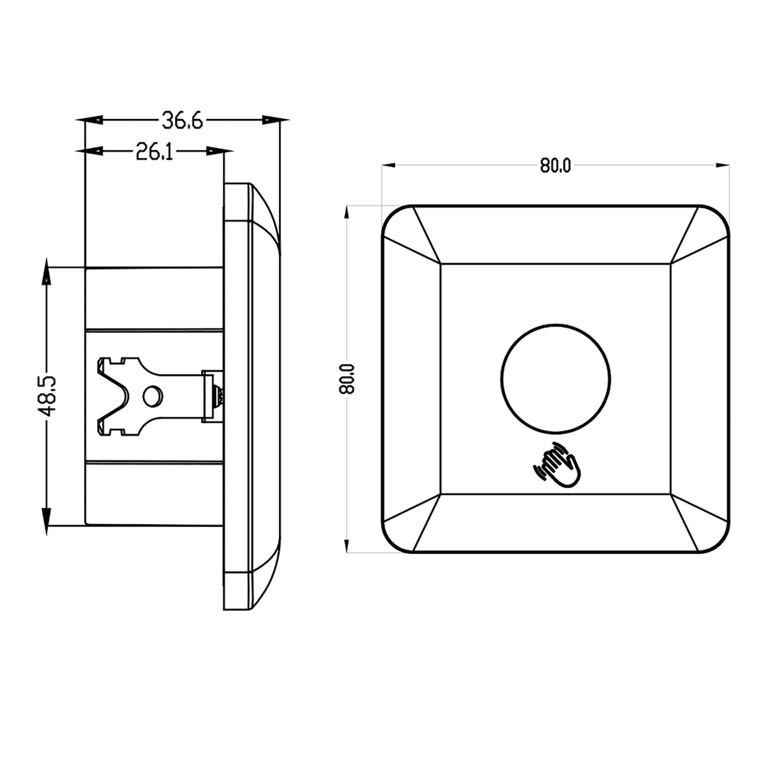 Maclean kortdistans PIR-sensor, räckvidd 5-6cm, för montering i låda, max. belastning 1200W, MCE313 W, 4 st