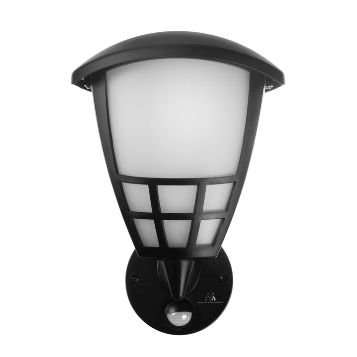 Vägglampa 1xE27 med sensor Maclean, infraröd sensor, max. belastning 60W, IP65, svart, MCE518 B + LED filamentlampa E27, 4W 230V Maclean Energy MCE266 WW varmvit 3000K 470lm retro edison dekorativ