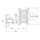 ART TV-fäste, 10-42'', 15kg, svart, VESA 200x200, AR-83