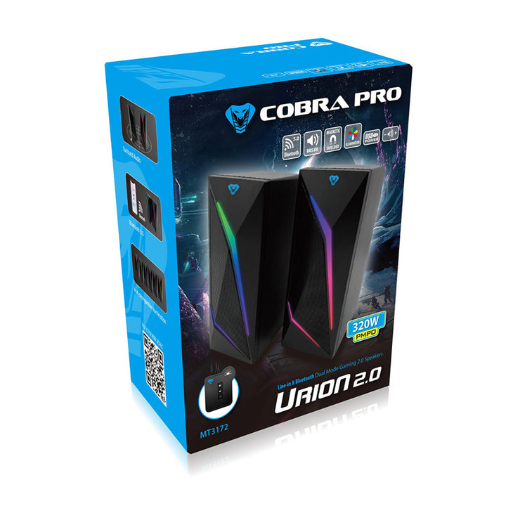 Gaming 2.0-högtalare med Bluetooth, färgstark RGB LED-bakgrundsbelysning Media-Tech COBRA PRO URION 2.0 MT3172