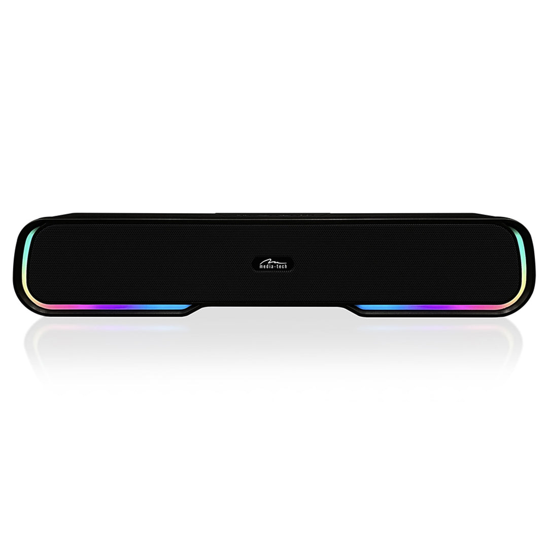 Bärbar Bluetooth soundbar-högtalare, flerfärgad RGB-bakgrundsbelysning, RMS 10W, PMPO 450W, FM-radio, MP3. AUX, inbyggt uppladdningsbart batteri, Media-Tech PHANTOM BT