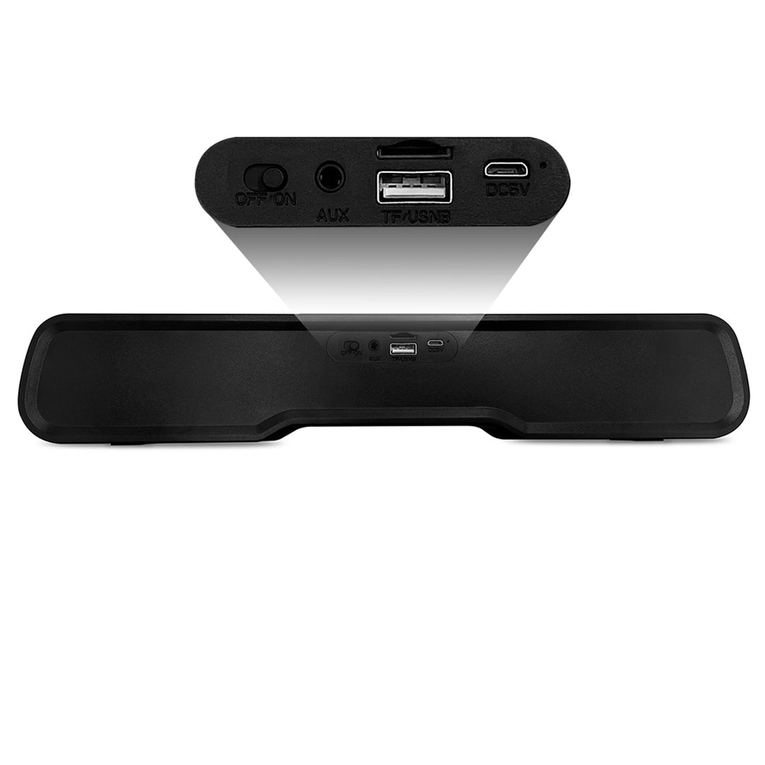 Bärbar Bluetooth soundbar-högtalare, flerfärgad RGB-bakgrundsbelysning, RMS 10W, PMPO 450W, FM-radio, MP3. AUX, inbyggt uppladdningsbart batteri, Media-Tech PHANTOM BT