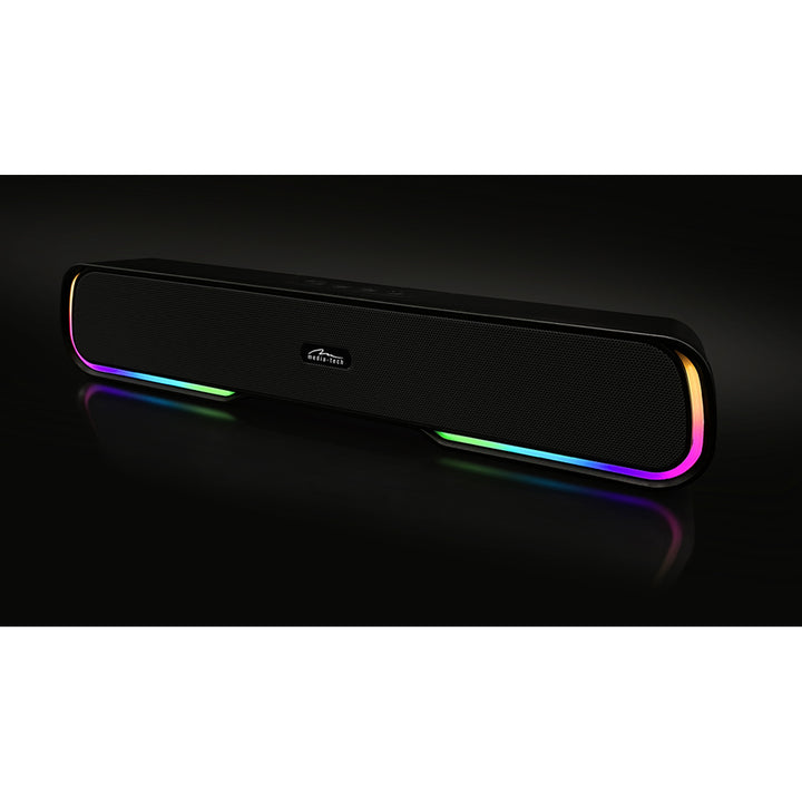 Bärbar Bluetooth soundbar-högtalare, flerfärgad RGB-bakgrundsbelysning, RMS 10W, PMPO 450W, FM-radio, MP3. AUX, inbyggt uppladdningsbart batteri, Media-Tech PHANTOM BT