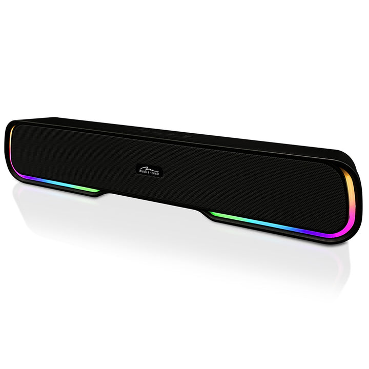 Bärbar Bluetooth soundbar-högtalare, flerfärgad RGB-bakgrundsbelysning, RMS 10W, PMPO 450W, FM-radio, MP3. AUX, inbyggt uppladdningsbart batteri, Media-Tech PHANTOM BT