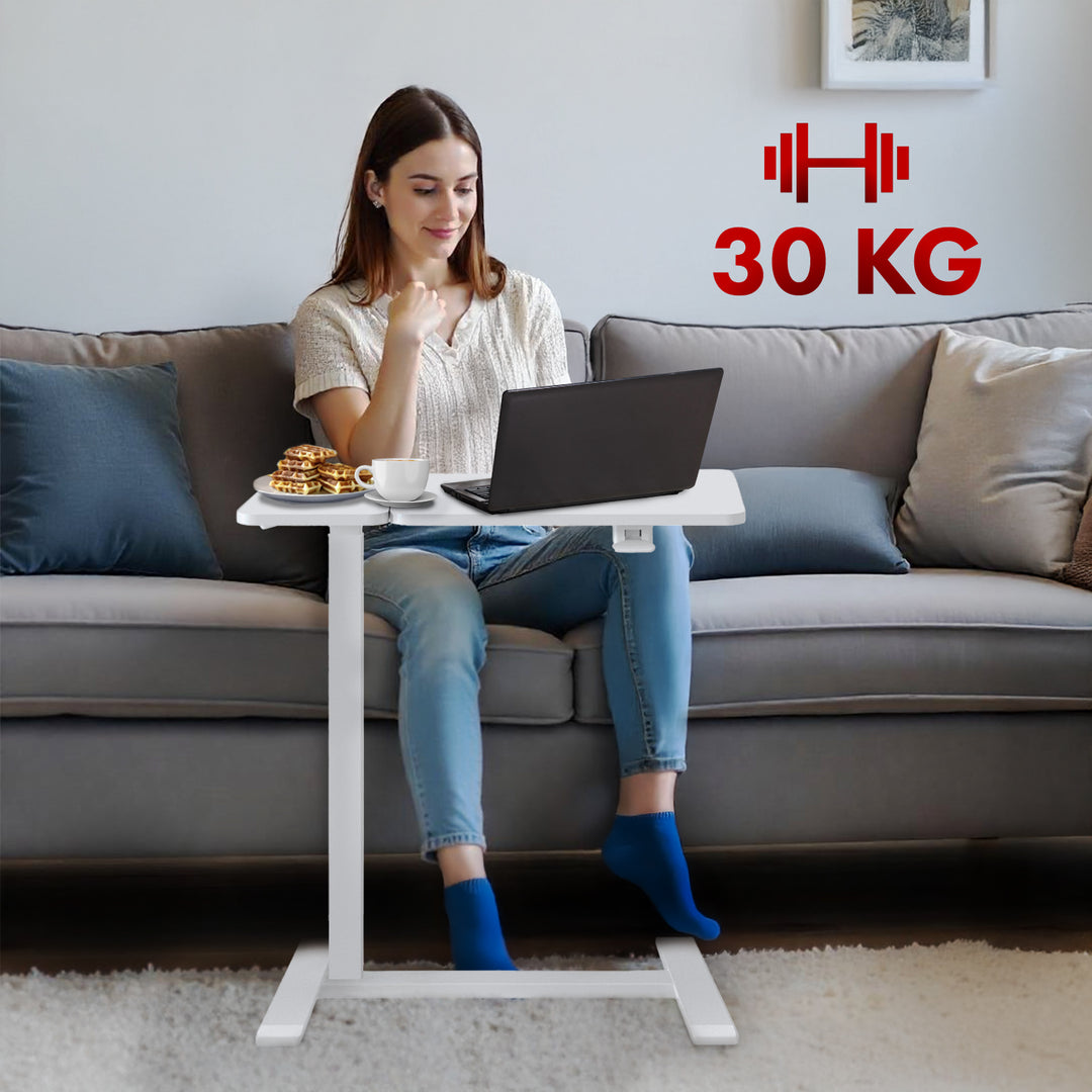 Maclean mobilt skrivbords-/laptopstativ, vitt, höjdjusterbart 76-109cm, max. 30kg , MC-120 W