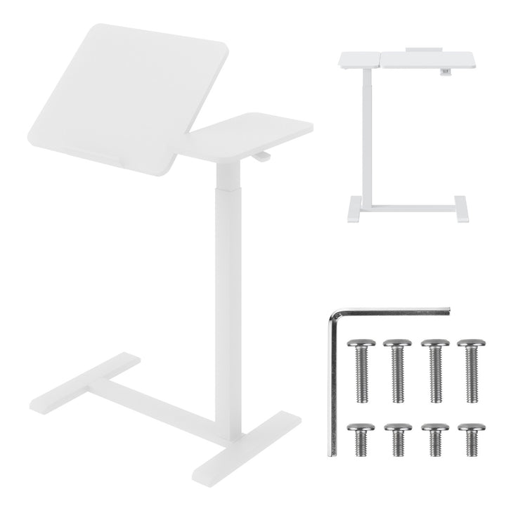 Maclean mobilt skrivbords-/laptopstativ, vitt, höjdjusterbart 76-109cm, max. 30kg , MC-120 W