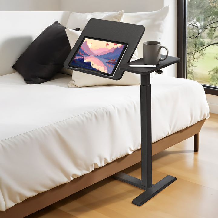Maclean mobilt skrivbords-/laptopstativ, svart, höjdjusterbart 76-109cm, max. 30kg , MC-120 B
