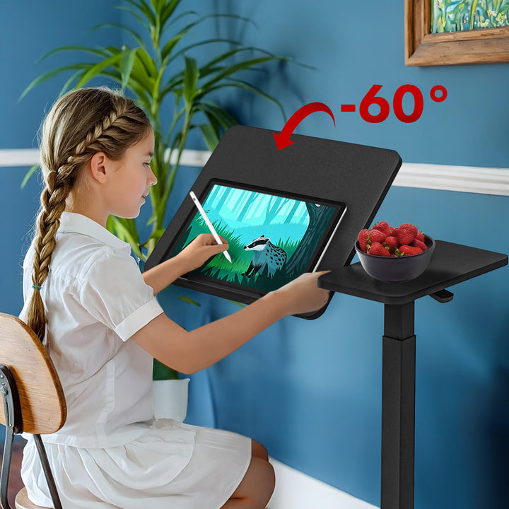 Maclean mobilt skrivbords-/laptopstativ, svart, höjdjusterbart 76-109cm, max. 30kg , MC-120 B